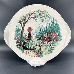 Edelkeramik Grunstadt Ger, Circa1950 Ceramic12 1/4"D x 1/2"H, Cake Platter #2980